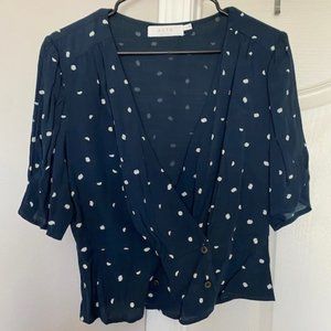 Navy polka dot blouse - NEW Astr the Label